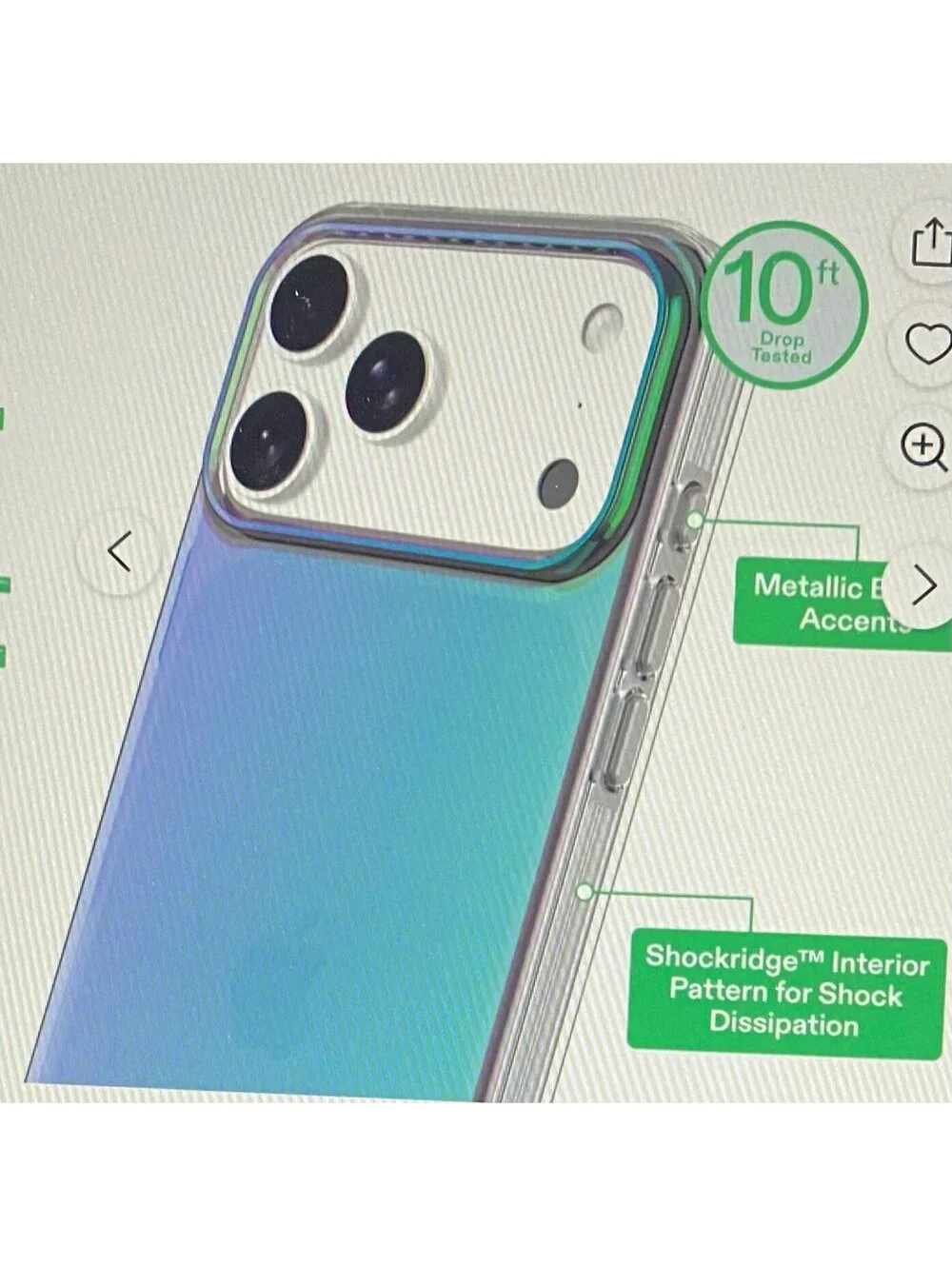 Onn Case for 17 Pro Max Opalescent